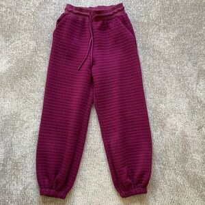 Entro Waffle Knit Joggers Plum Textured Lounge Pants Women’s Small Comfy Casual